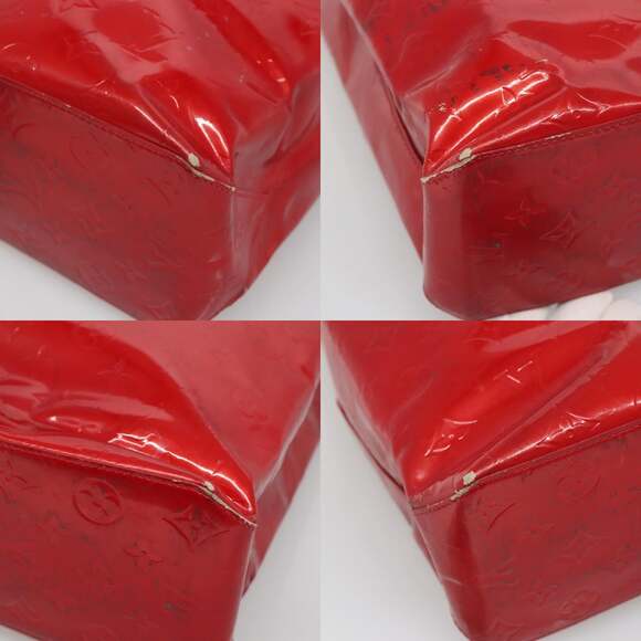 LOUIS VUITTON Monogram Vernis Reade MM Hand Bag Red Rouge M91086 - Picture 10 of 12